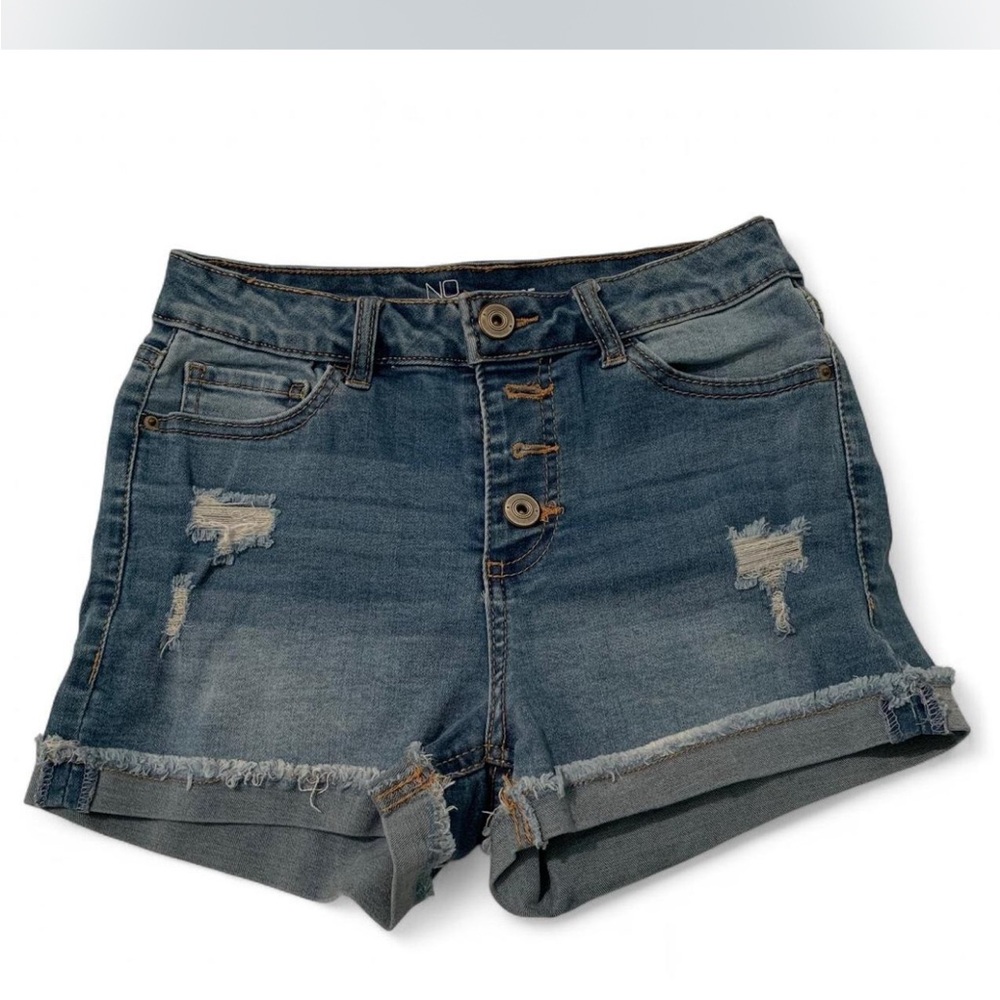 No Boundaries Blue Distressed Denim Shorts
